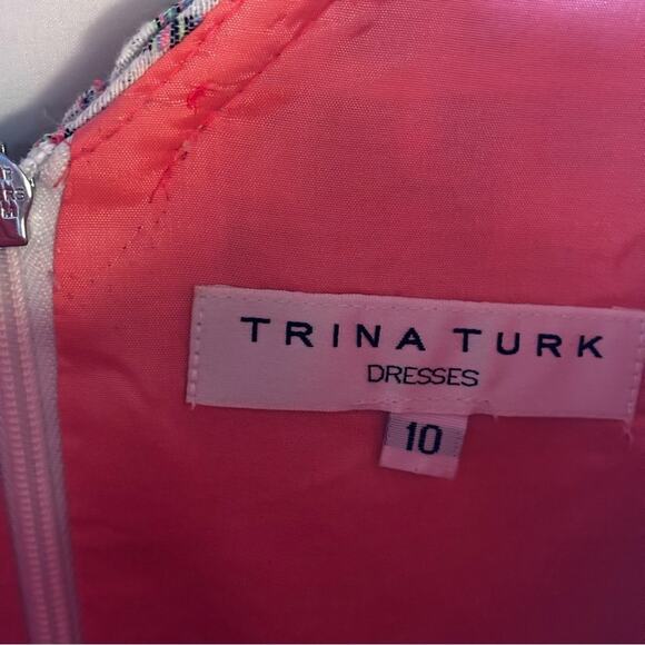 Trina Turk Linda Basket Weave Jacquard Dress Size 10 - Picture 4 of 11